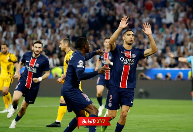 Achraf Hakimi mencetak gol pembuka saat PSG mengalahkan Inter milan di final Liga champion 2025