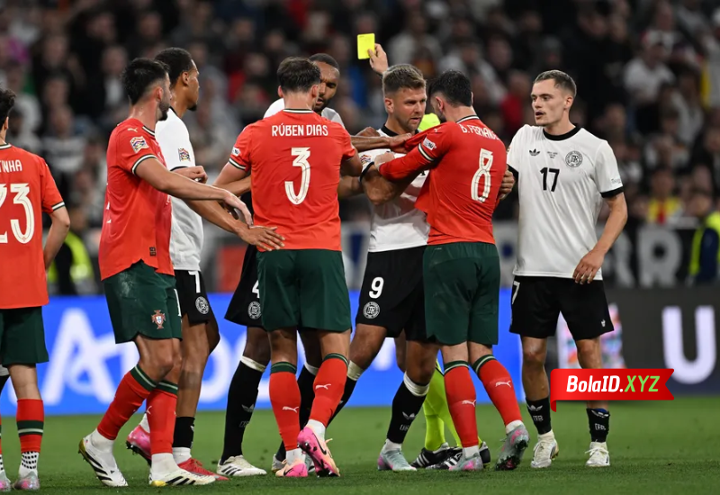 Bruno Fernandes sempat bertikai dengan pemain Jerman dalam Laga Semifinal UEFA Nation 2025.